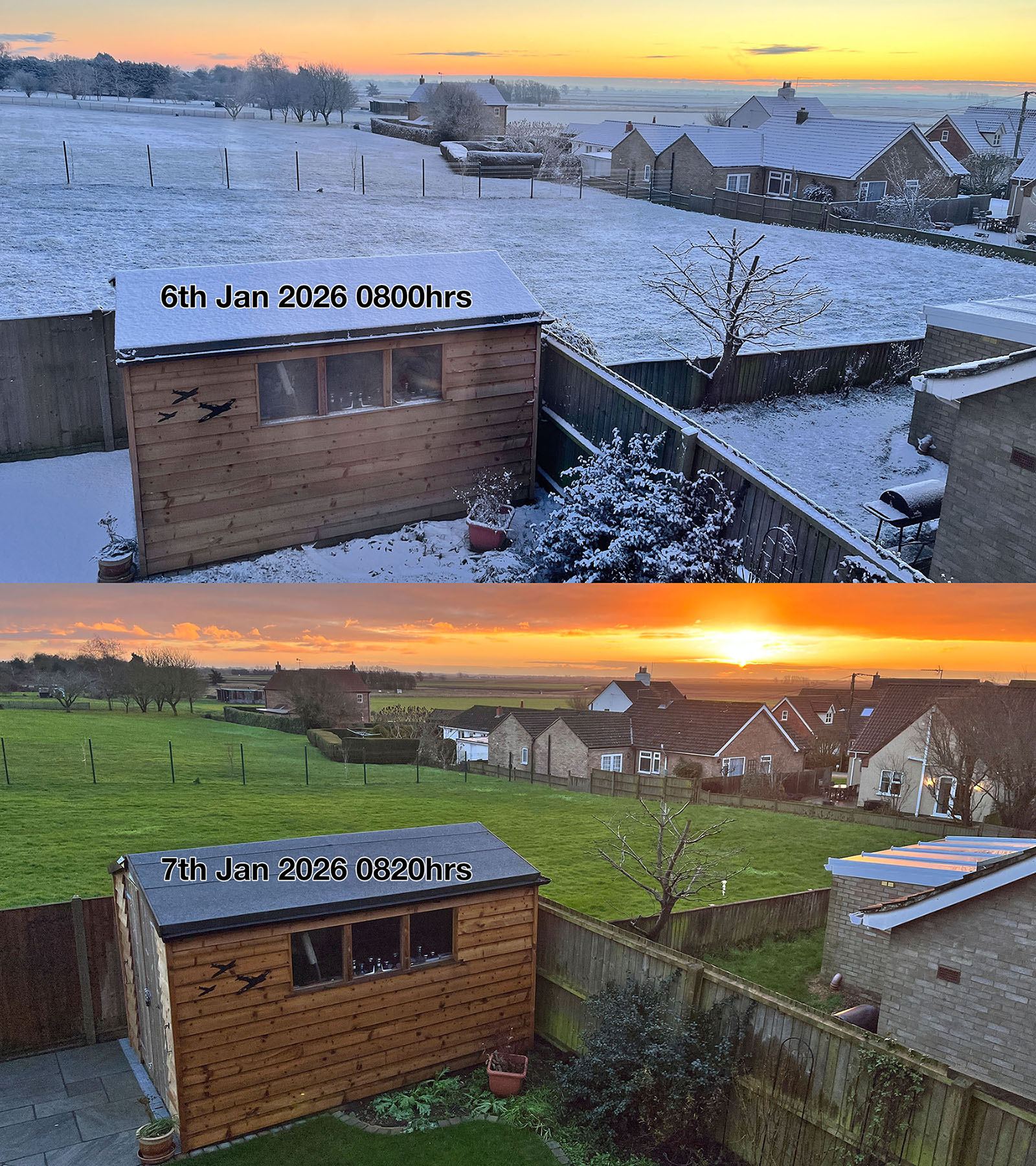Just over 24hours apart